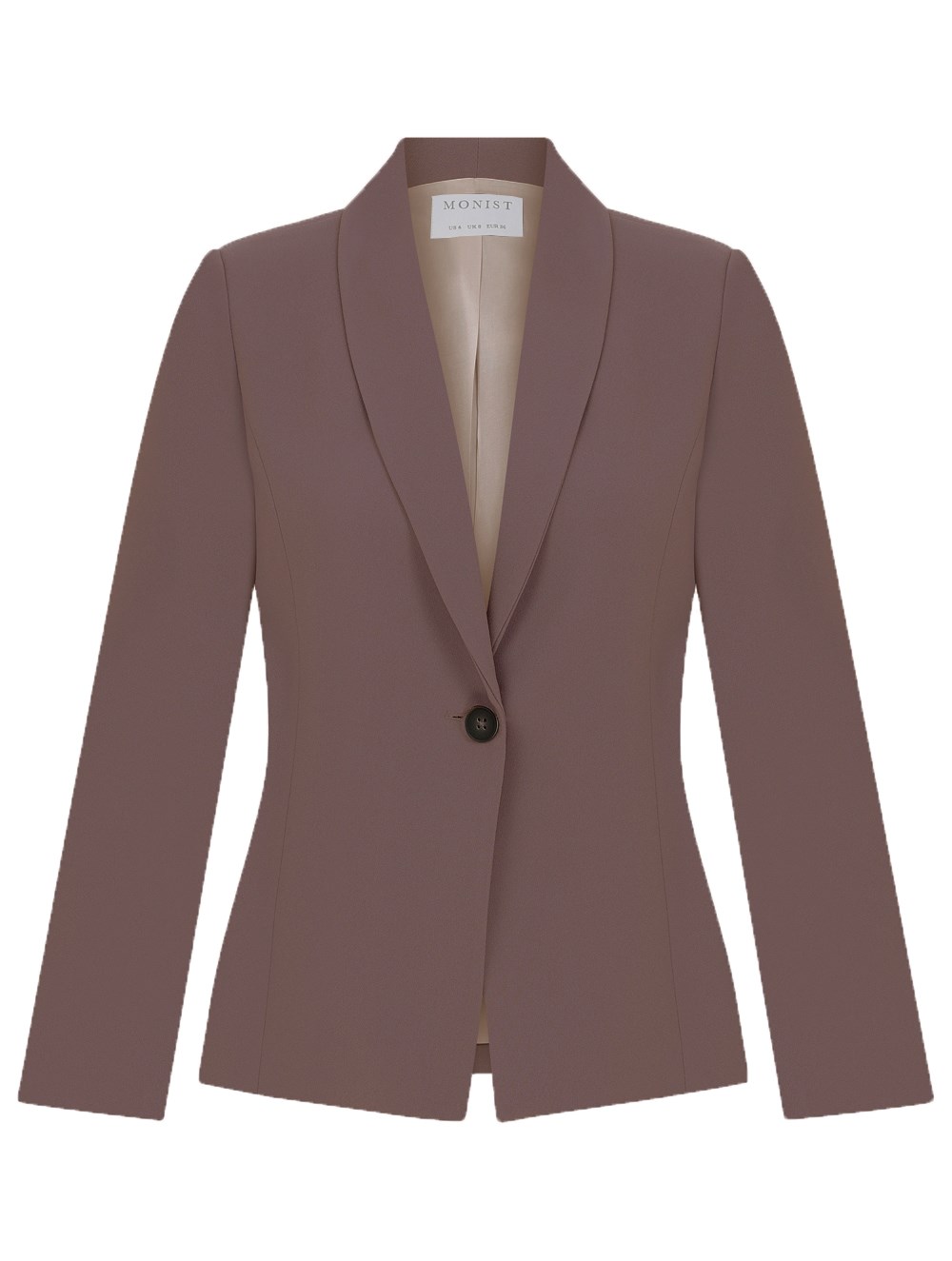 Shwal Collar Crepe Jacket in Mink Colour RK