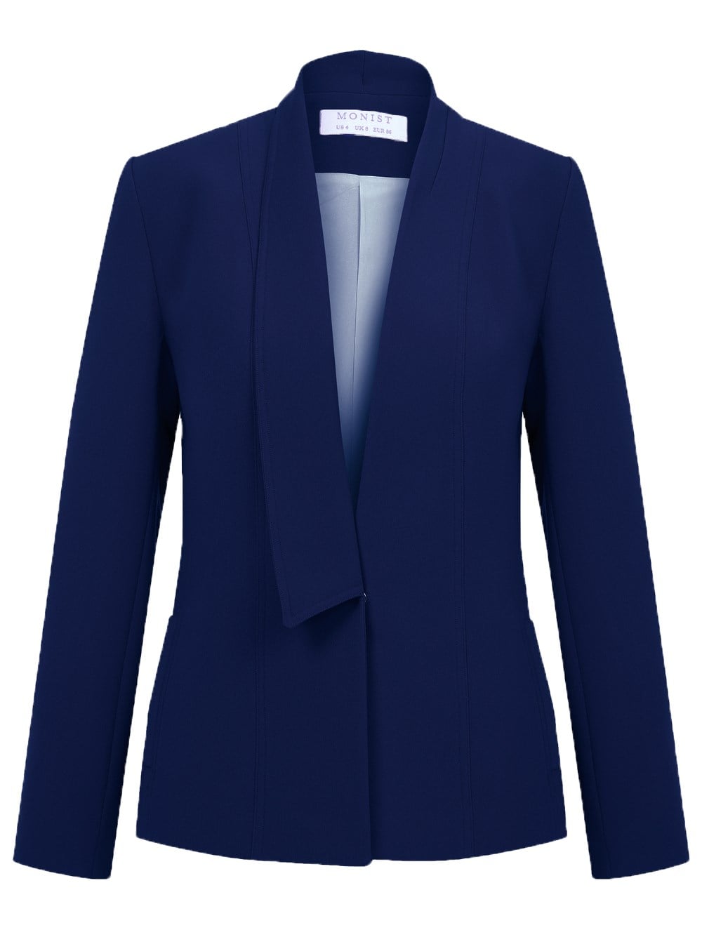 Single Collar Crepe Jacket in Petroleum Blue Colour RK 119