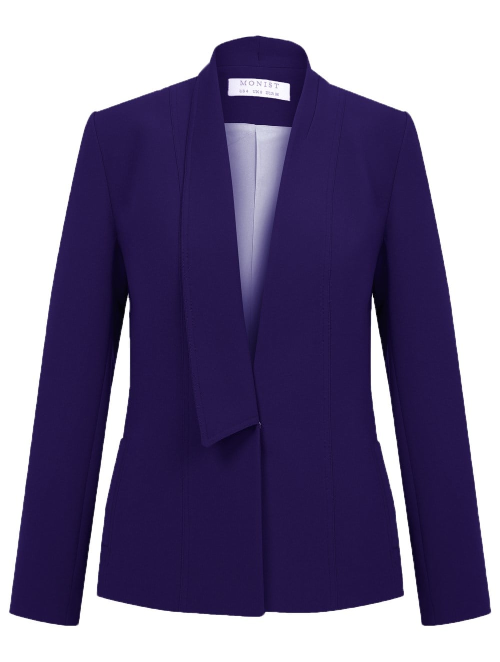 Single Collar Crepe Jacket in Purple Colour
