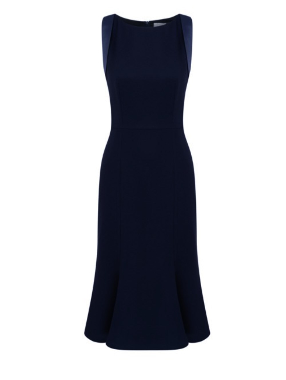 Sleeveless Crepe Dress in Navy Colour