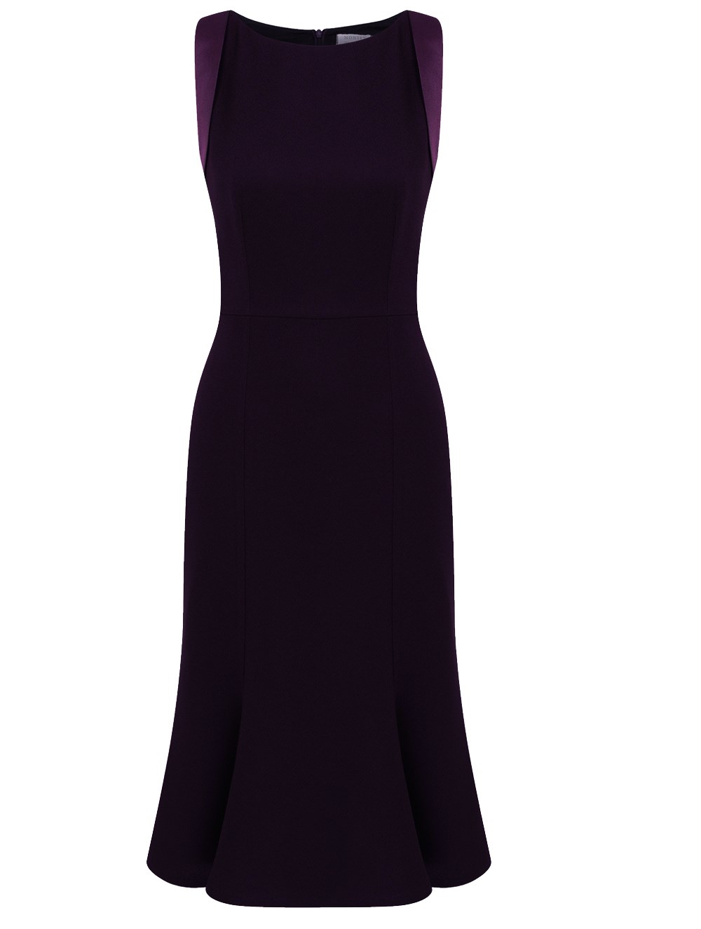Sleeveless Crepe Dress in Plum Colour