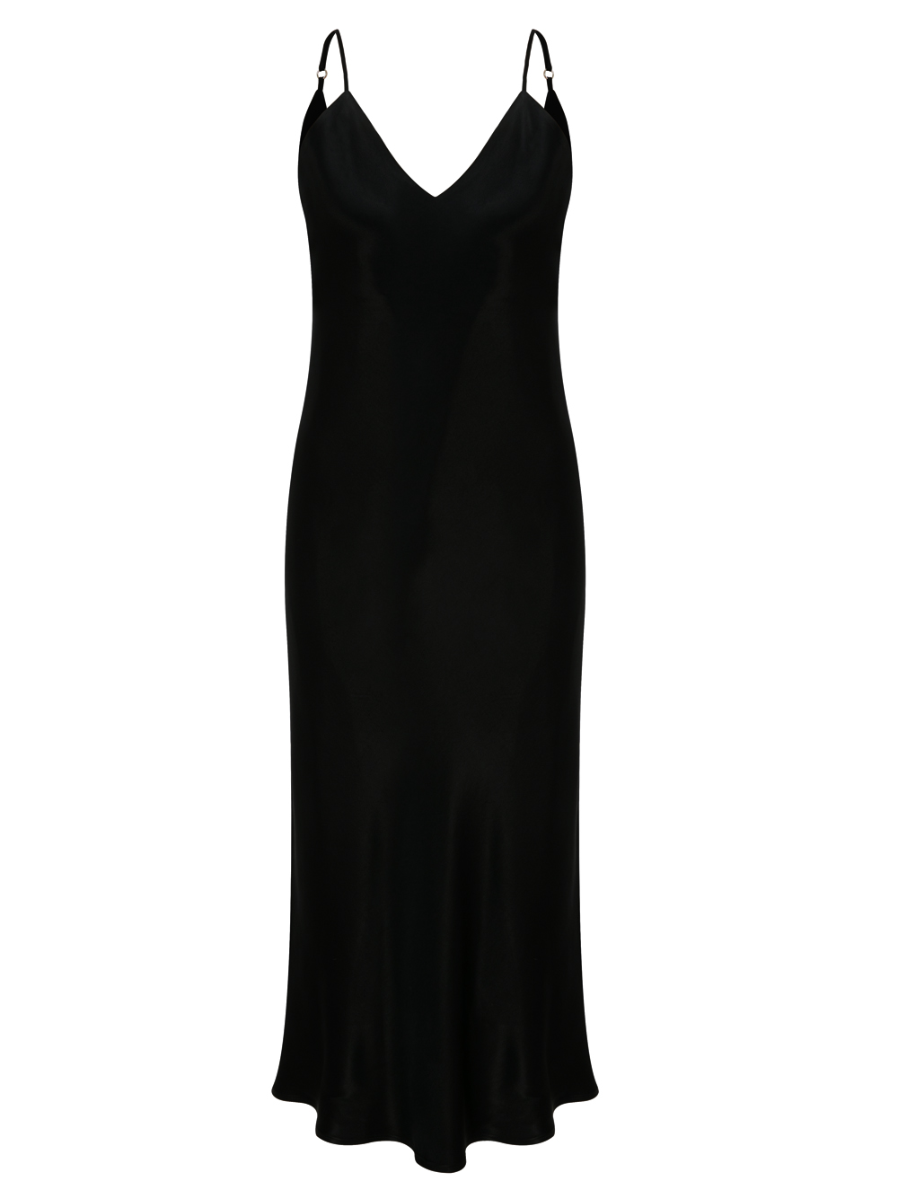 Strap Satin Viscose Dress in Black Colour