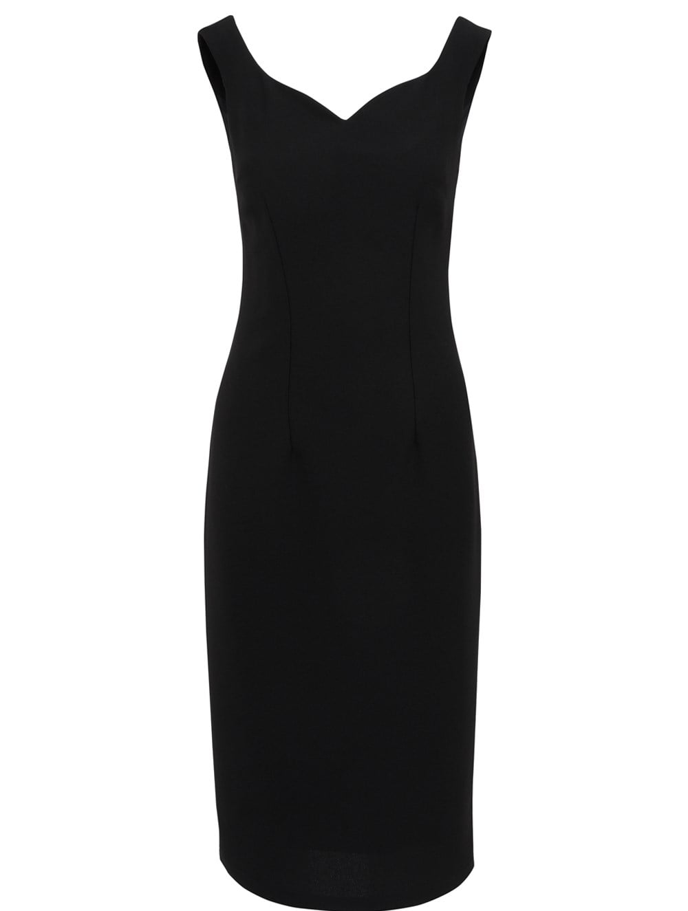 Strap Sweetheart Crepe Dress in Black Colour