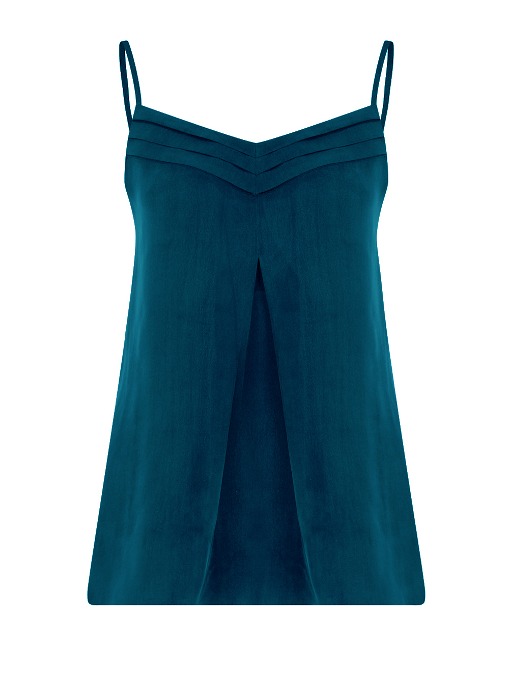 Strap Vegan Cupro Camisole in Petroleum Blue  Colour