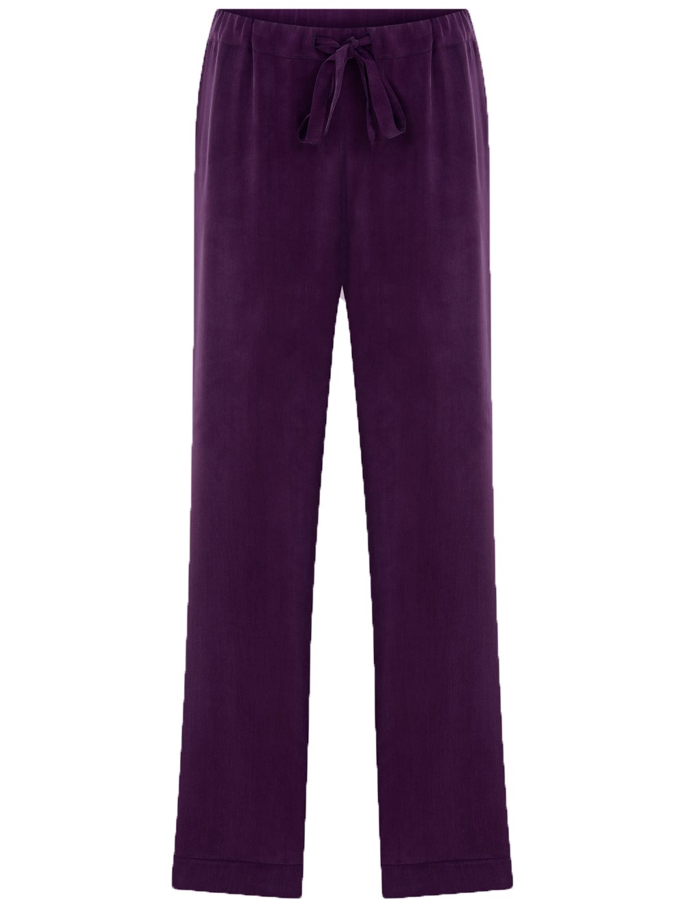 Vegan Cupro Long Pyjama Bottom in Plum Colour