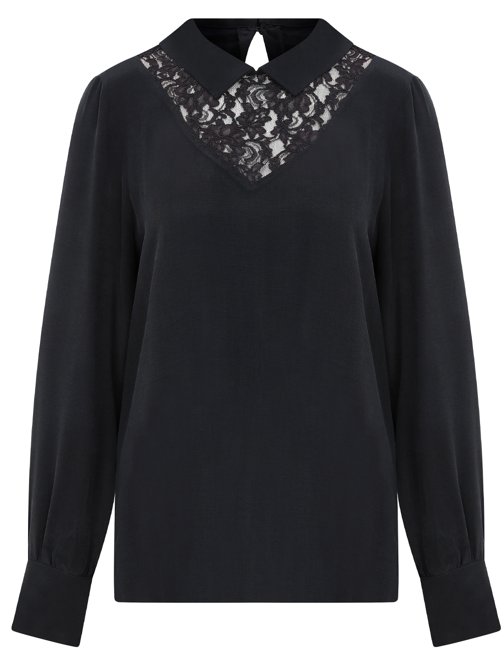Vegan Viscose Blouse in Black Colour with Lace Part