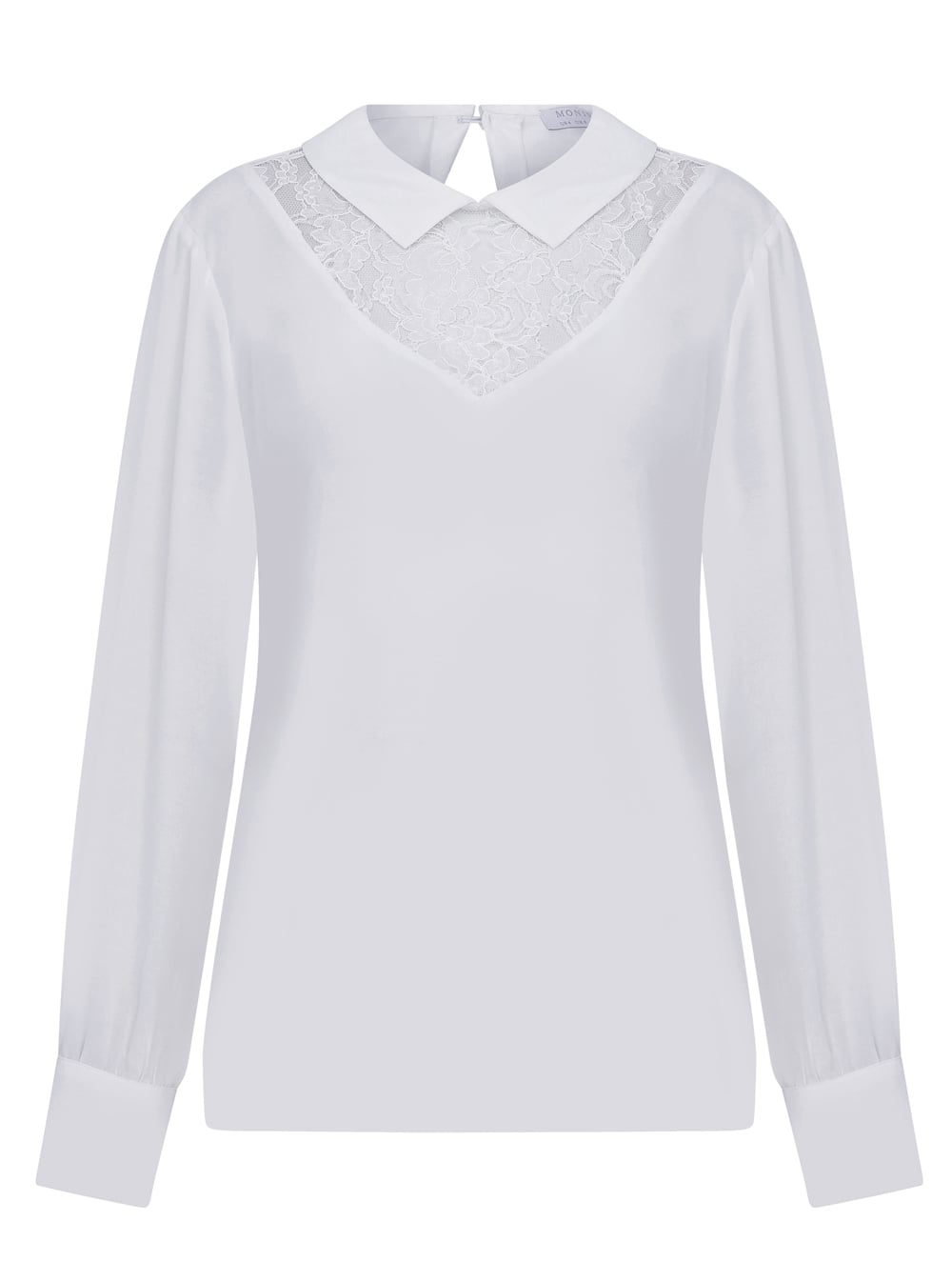 Vegan Viscose Blouse in White Colour with Lace Part