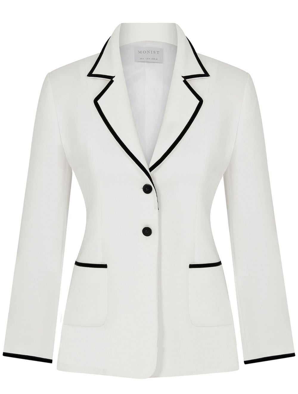 White Jacket with Black Velvet Tape