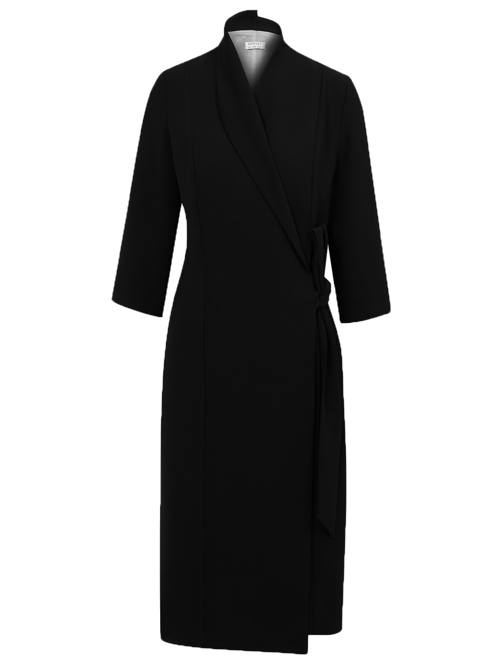 Wrap Crepe Dress in Black Colour