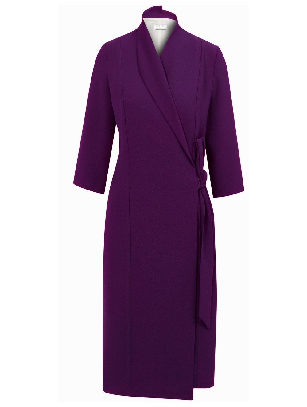 Wrap Crepe Dress in Cyclamen Colour