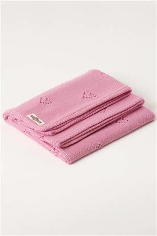 Ada GOTS Organik Bebek Battaniyesi Pembe Biyeli