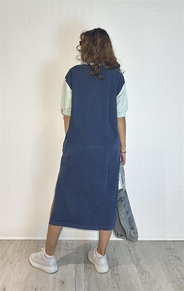 Kadın Bisiklet Yaka Truvakar Kol Bakılı Midi Boy Sweat Elbise