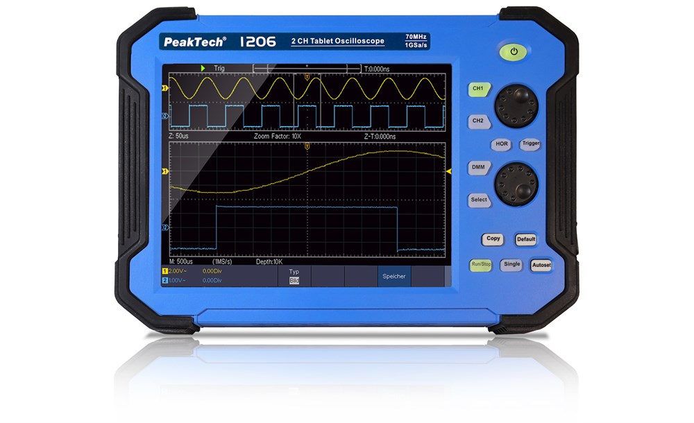 P1206 Tablet Osiloskop 70 MHz / 2 CH, 1 GS/s