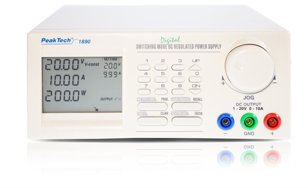 P1890 Switch Modlu Güç Kaynağı RS-232 C + RS-485, 1 - 20 V/0 - 10 A DC/USB