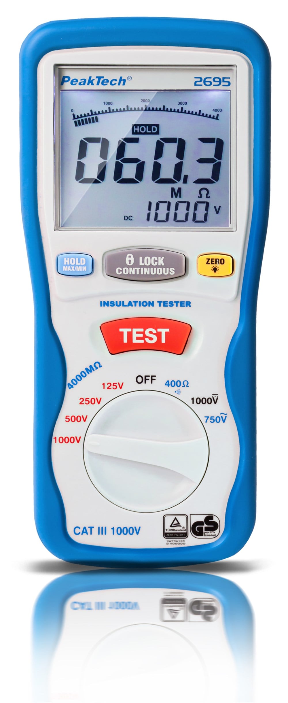 P2695 İzolasyon Megeri 125/250/500/1000 V; 4000 MΩ