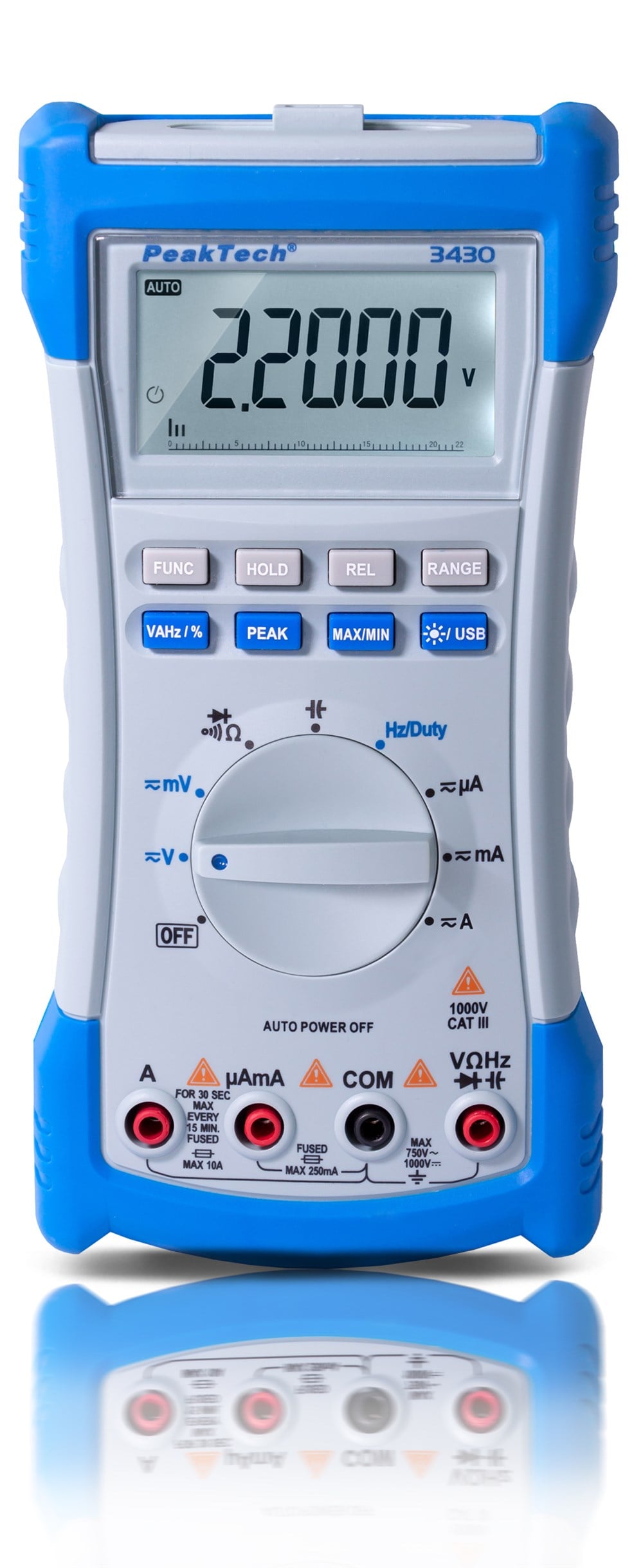 P3430 Dijital Multimetre 20.000 Sayım~1000V DC/700V AC~10A AC/DC/USB