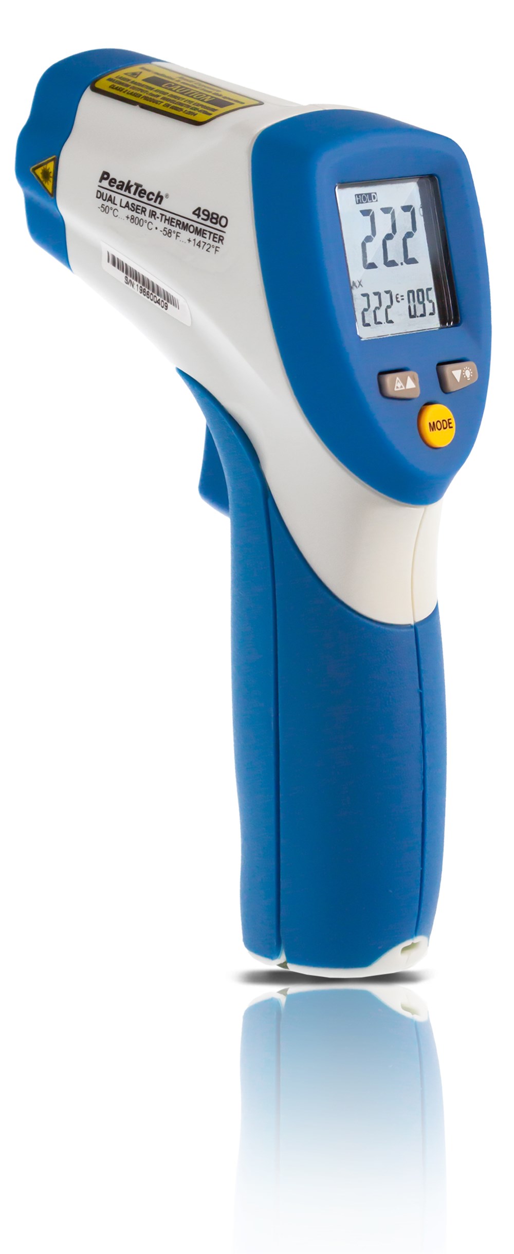 P4980 Dual Laser Pointer IR Thermometer, -50 ...800°C