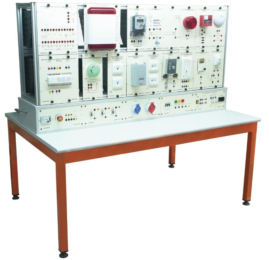 ES09 Serisi Elektrik Tesisatı ve Güvenlik Sistemleri Eğitim Seti