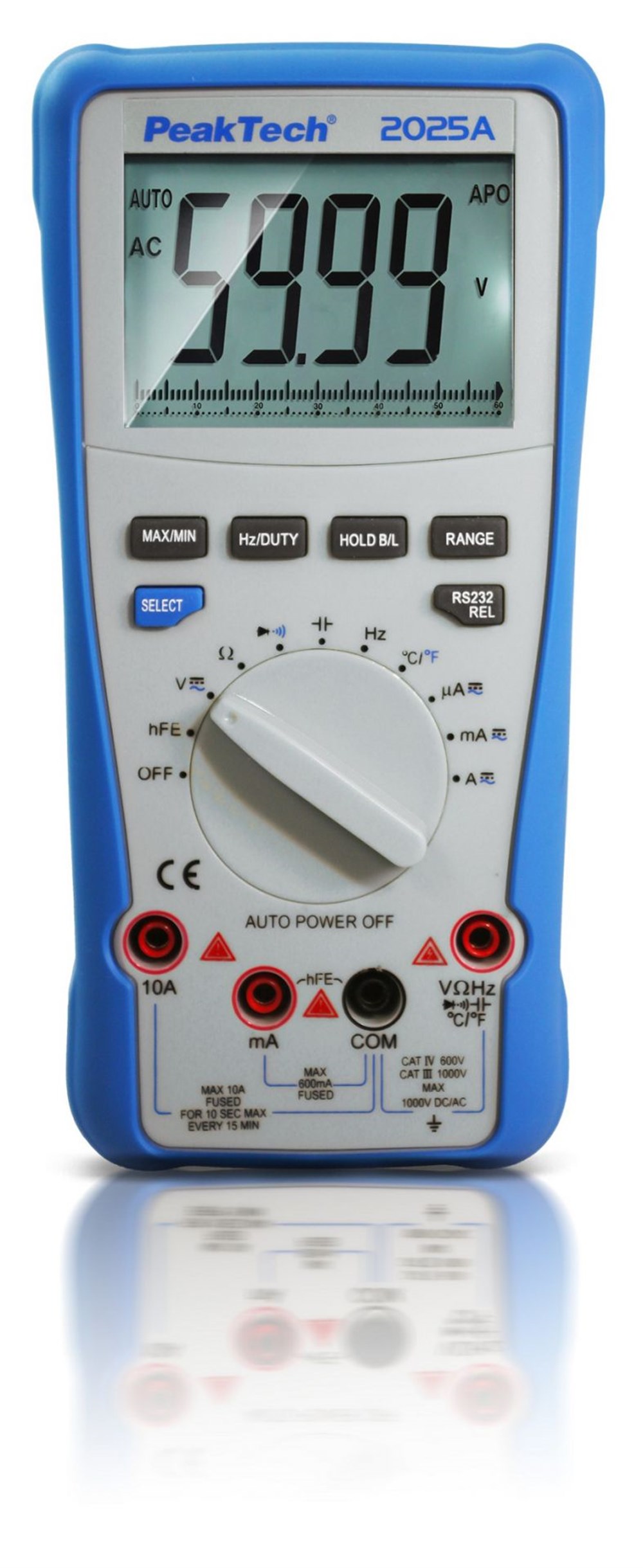 P2025 A Dijital Multimetre 6.000 Sayım~600V AC/DC~10A AC/DC/USB