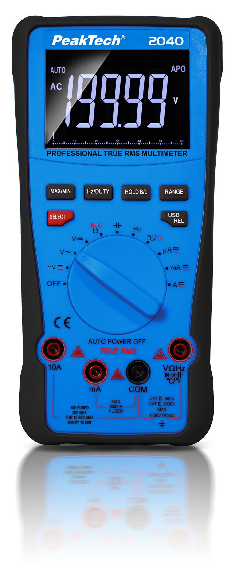 P2040 Dijital Multimetre 20000 Sayım~ 1000V TrueRMS USB 