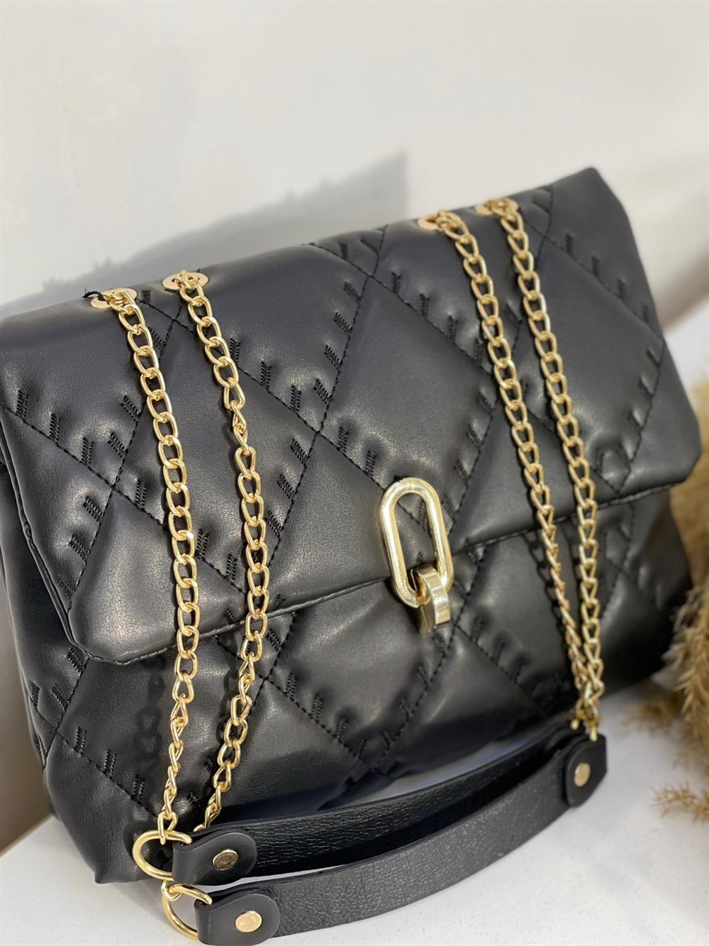 ÇANTANONWOVENDikiş Detaylı Zincir Askılı Omuz Çantası