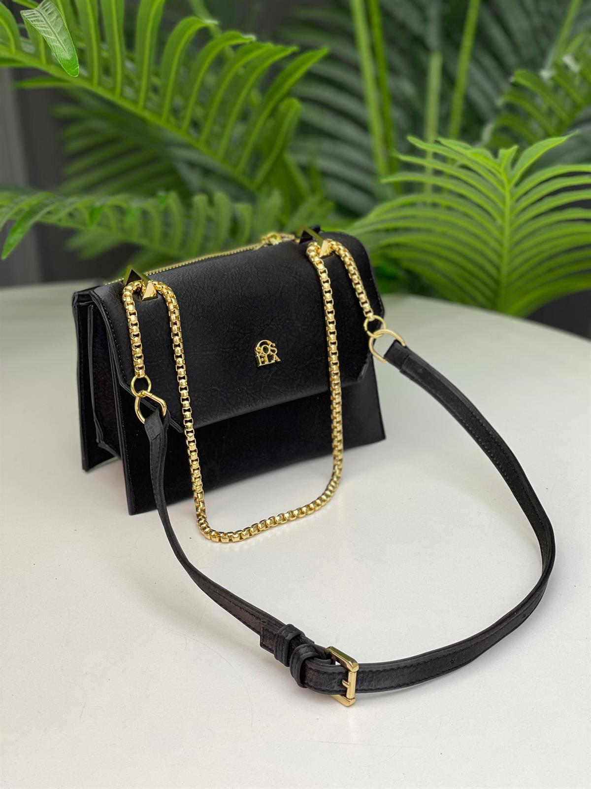 ÇANTAMİNİ FORM SİYAH YUMUŞAK İTHAL DERİ PREMİUM ZİNCİR ASKILI KADIN ÇANTA