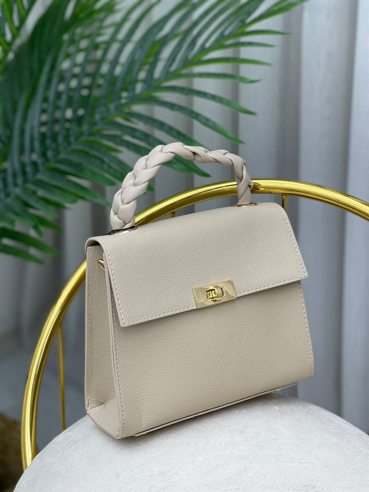 ÇANTANONWOVENÖRGÜ KULPLU DERİ ÇANTA