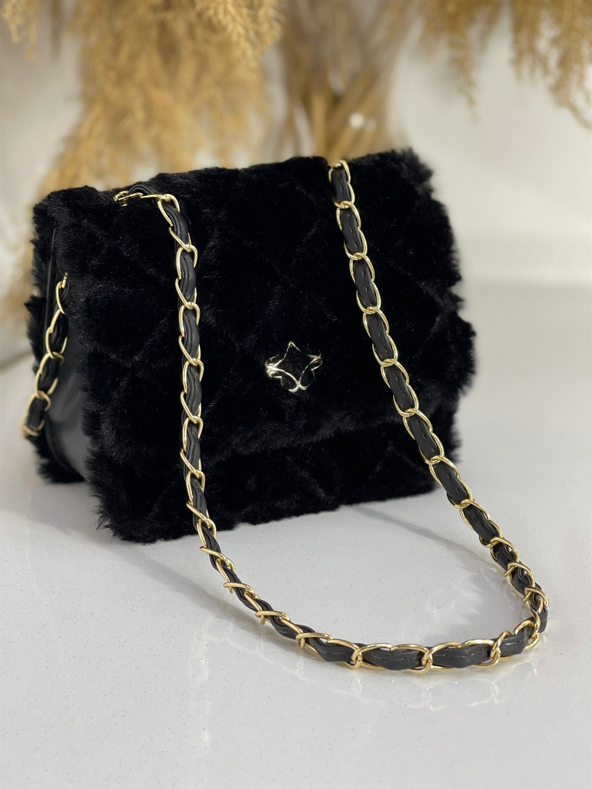 ÇANTANONWOVENTeddy Mini Kare Çanta Siyah