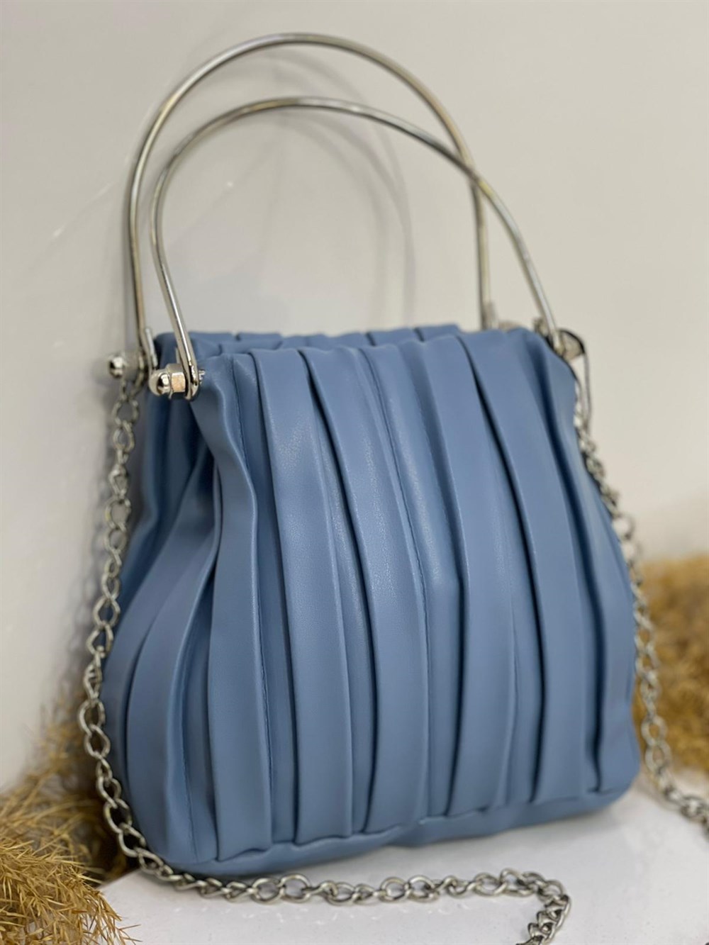 ÇANTANONWOVENTorba Model Demir Kulplu Zincir Uzun Askılı Omuz Çantası