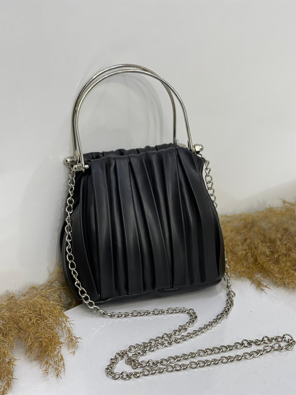 ÇANTANONWOVENTorba Model Demir Kulplu Zincir Uzun Askılı Omuz Çantası