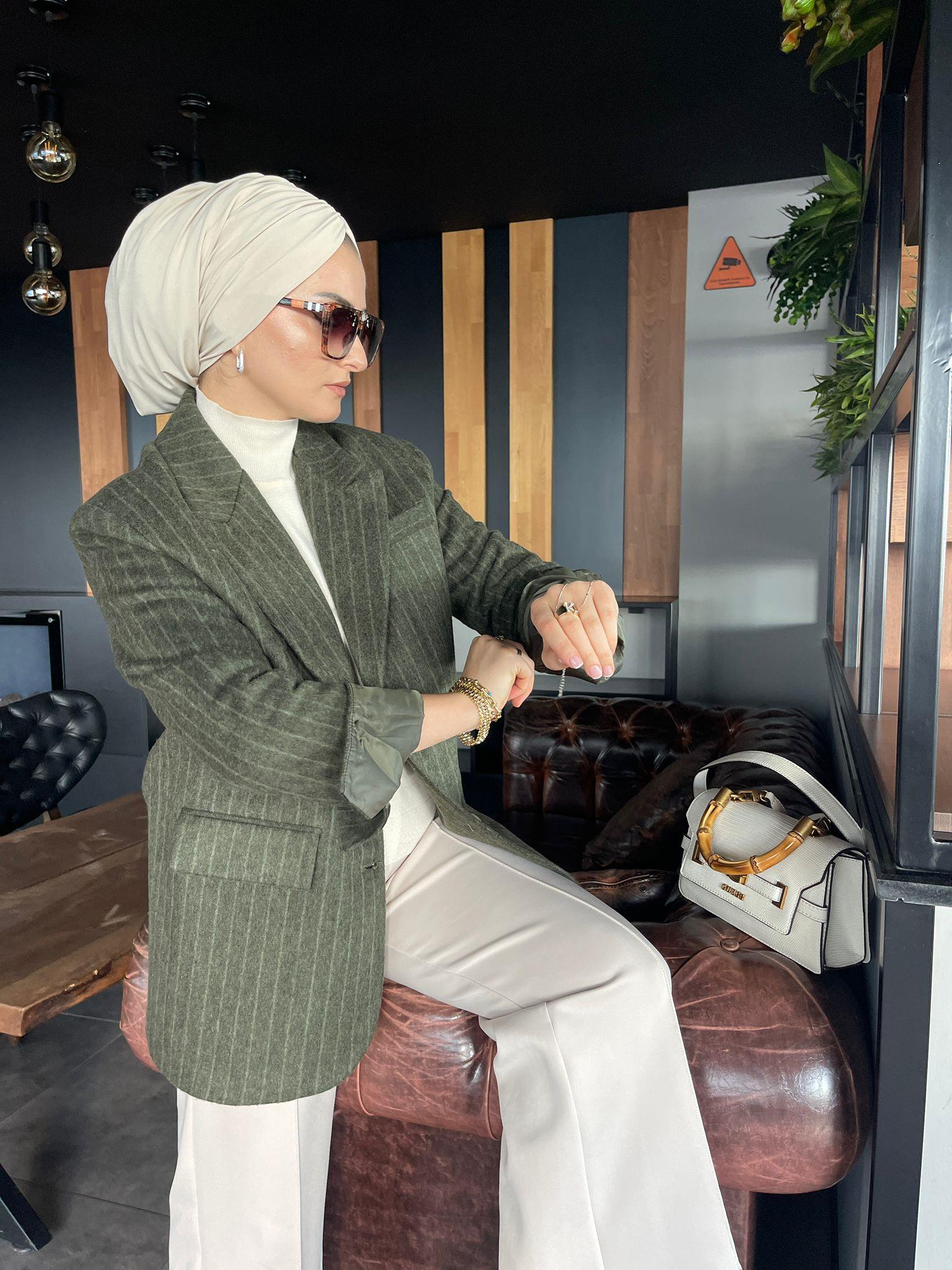 CeketASTARLI OVERSİZE KAŞE BLAZER