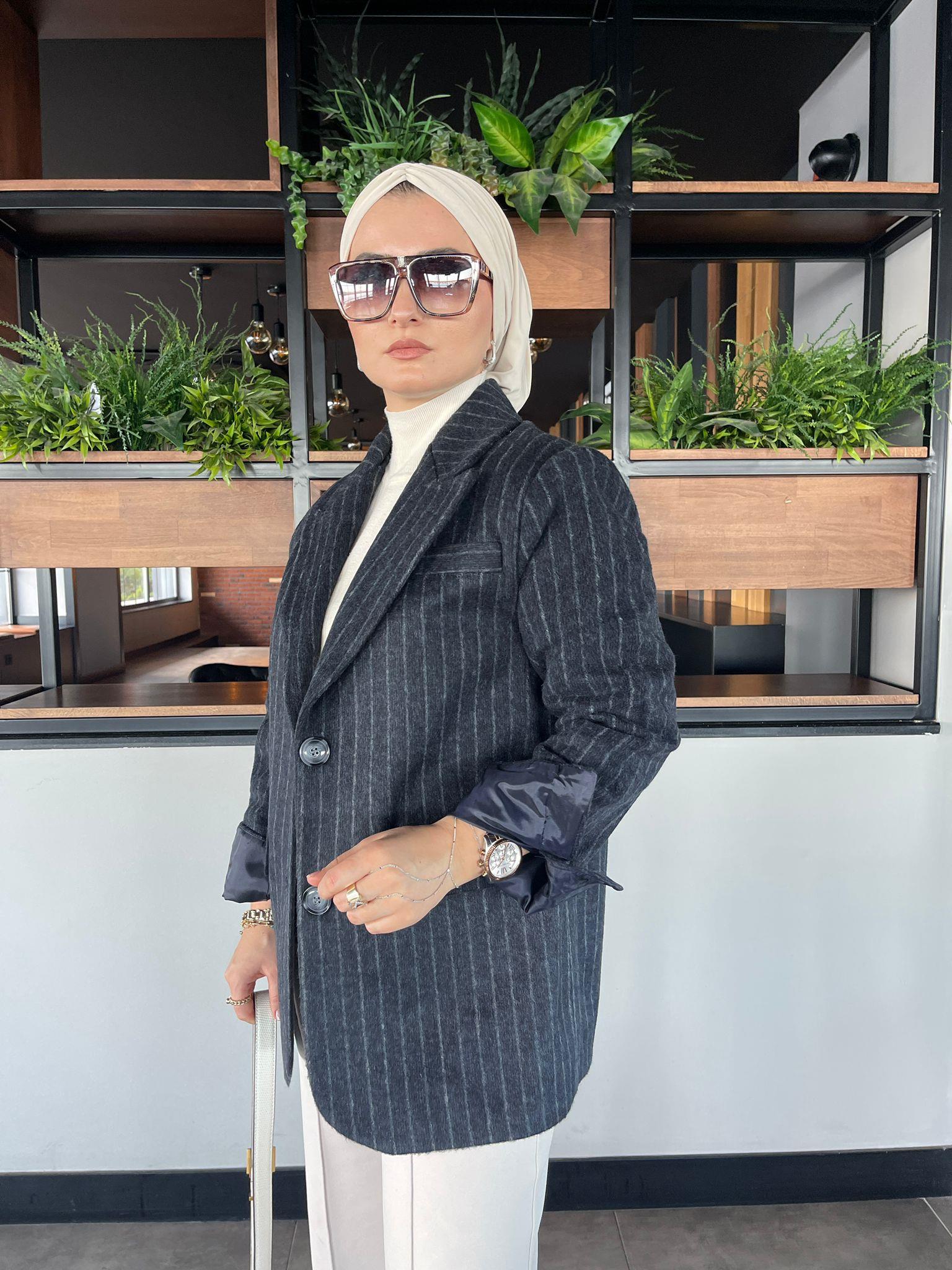 CeketASTARLI OVERSİZE KAŞE BLAZER