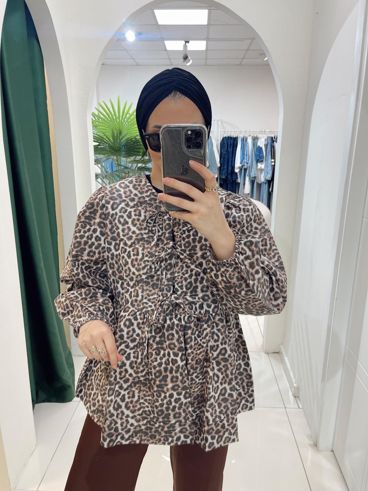 CeketLEOPAR BAĞCIKLI KİMONO