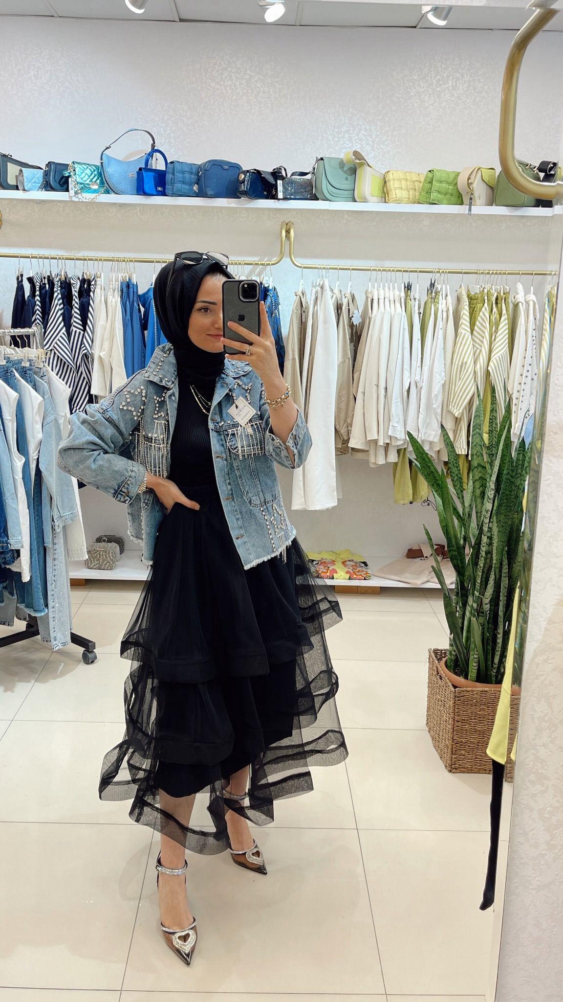 CeketTAŞLI MİNİ KOT CEKET