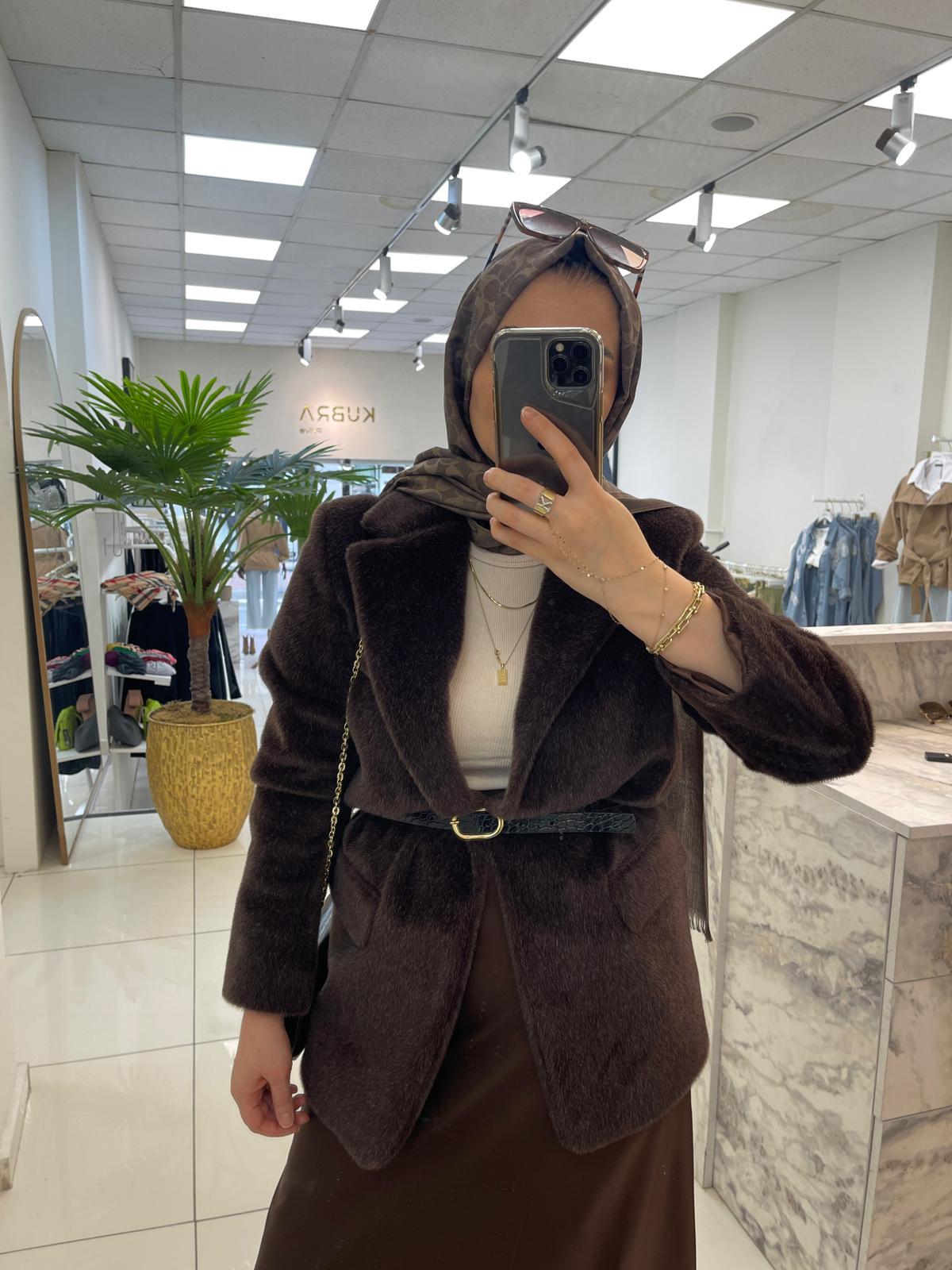 CeketTAY TÜYÜ KEMERLİ BLAZER 