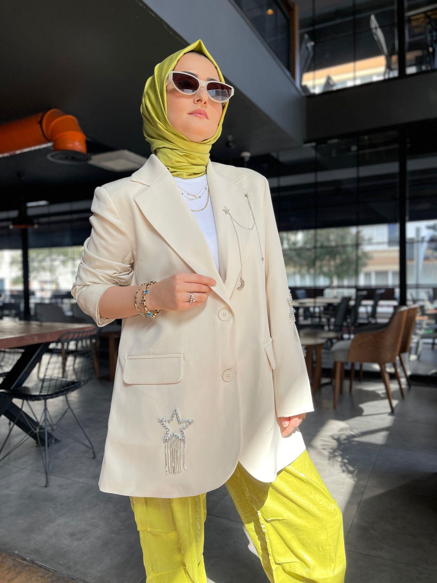 CeketYILDIZ İŞLEMELİ TAŞLI CEKET