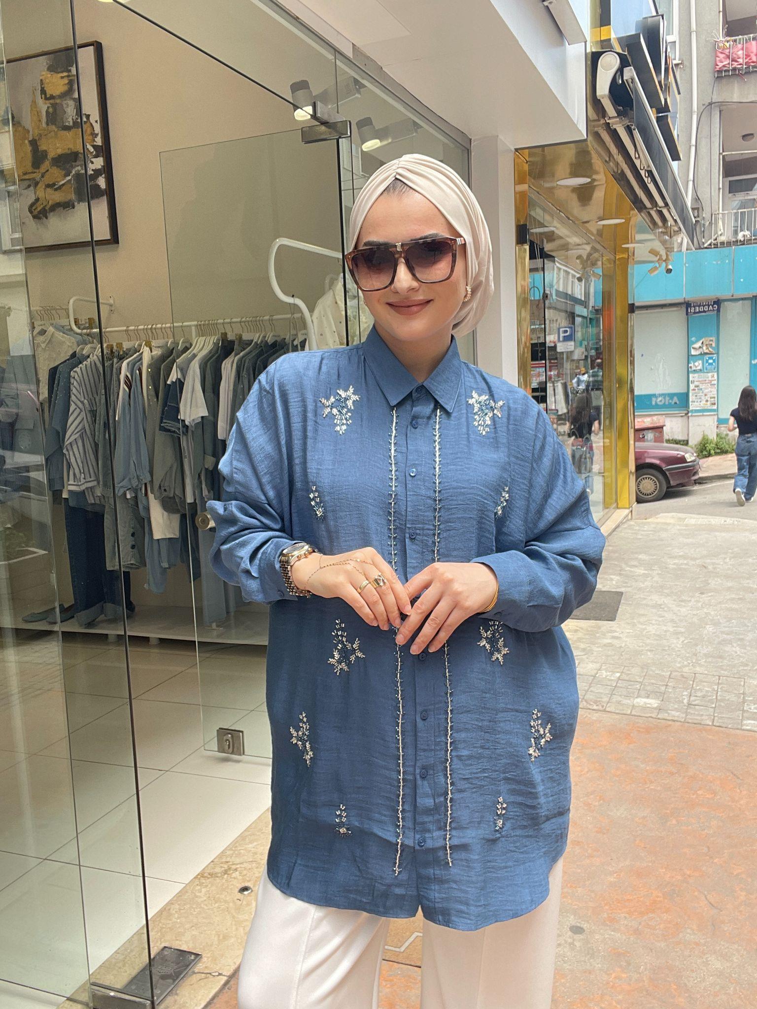 GömlekAEROBİN NAKIŞ İŞLEME GÖMLEK