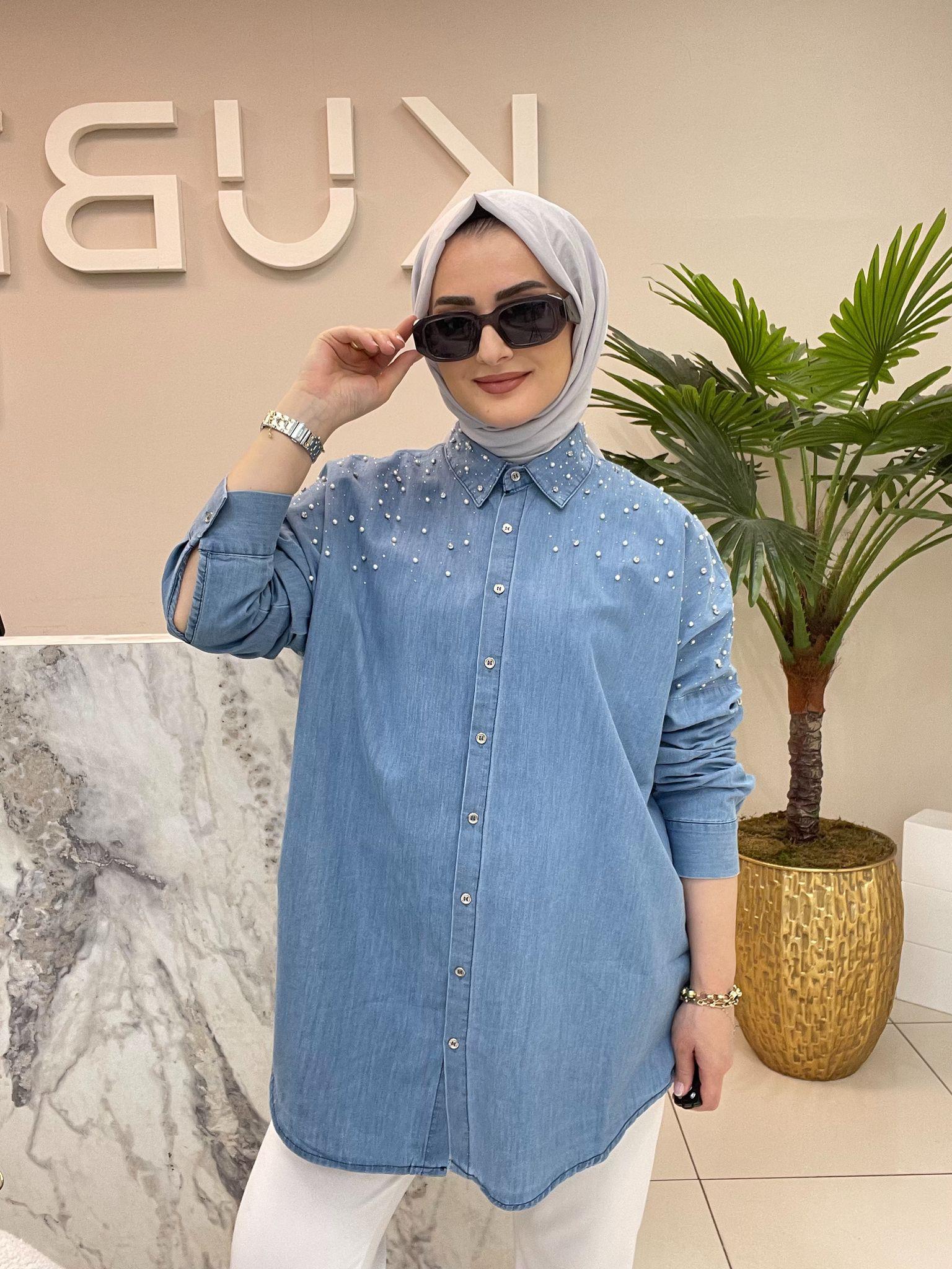 GömlekİNCİ TAŞLI DENİM GÖMLEK