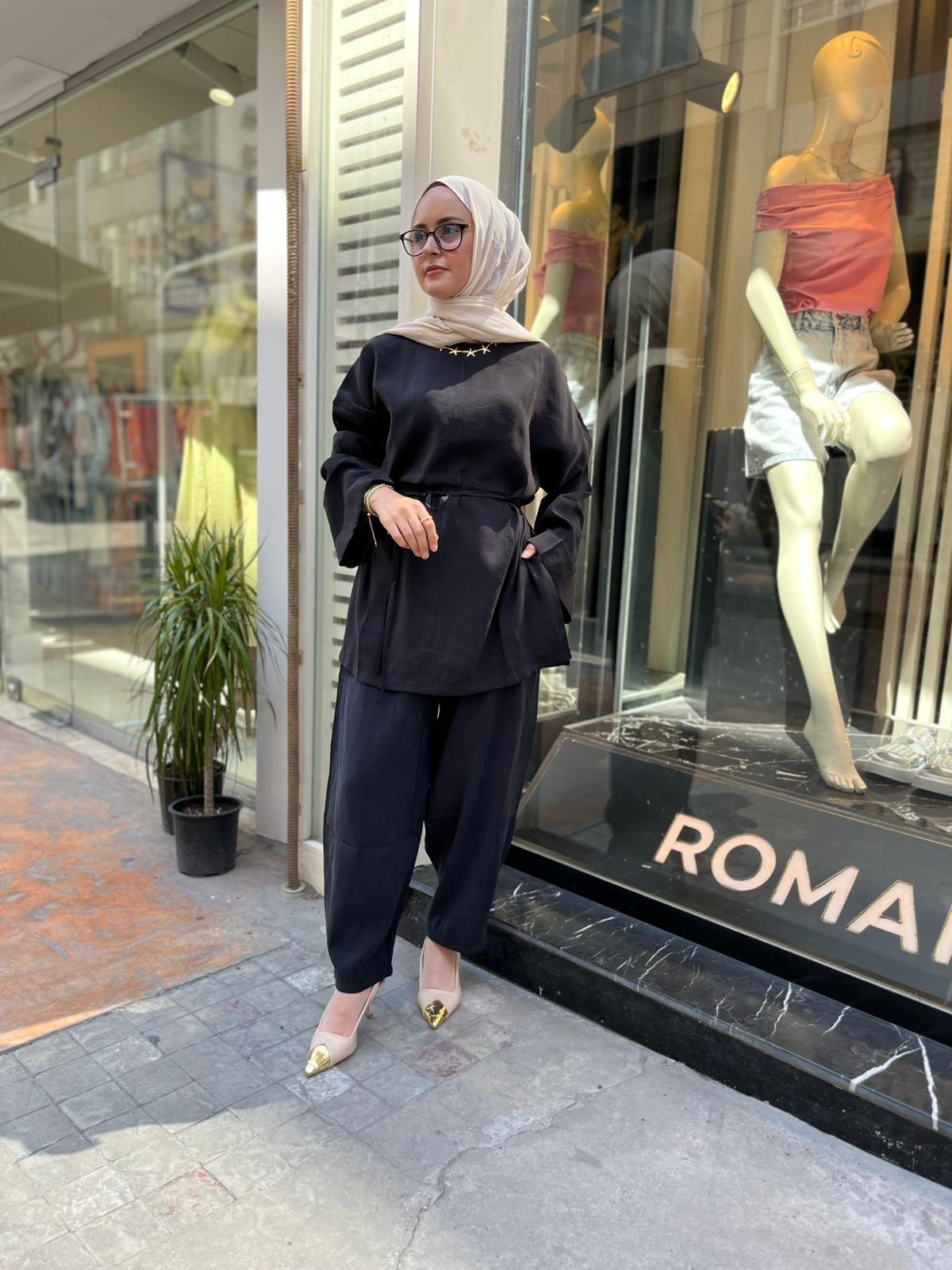 GömlekYAN YIRTMAÇLI BLUZ 