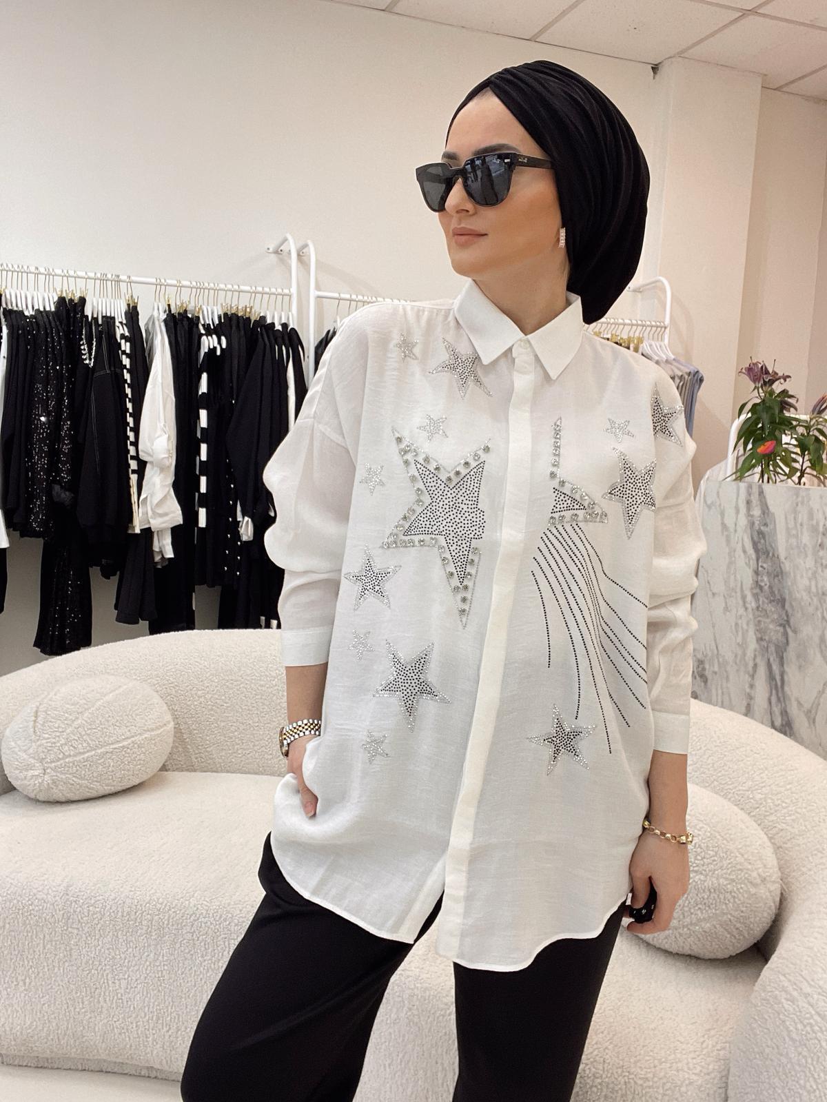 GömlekYILDIZ DETAYLI TAŞLI GÖMLEK