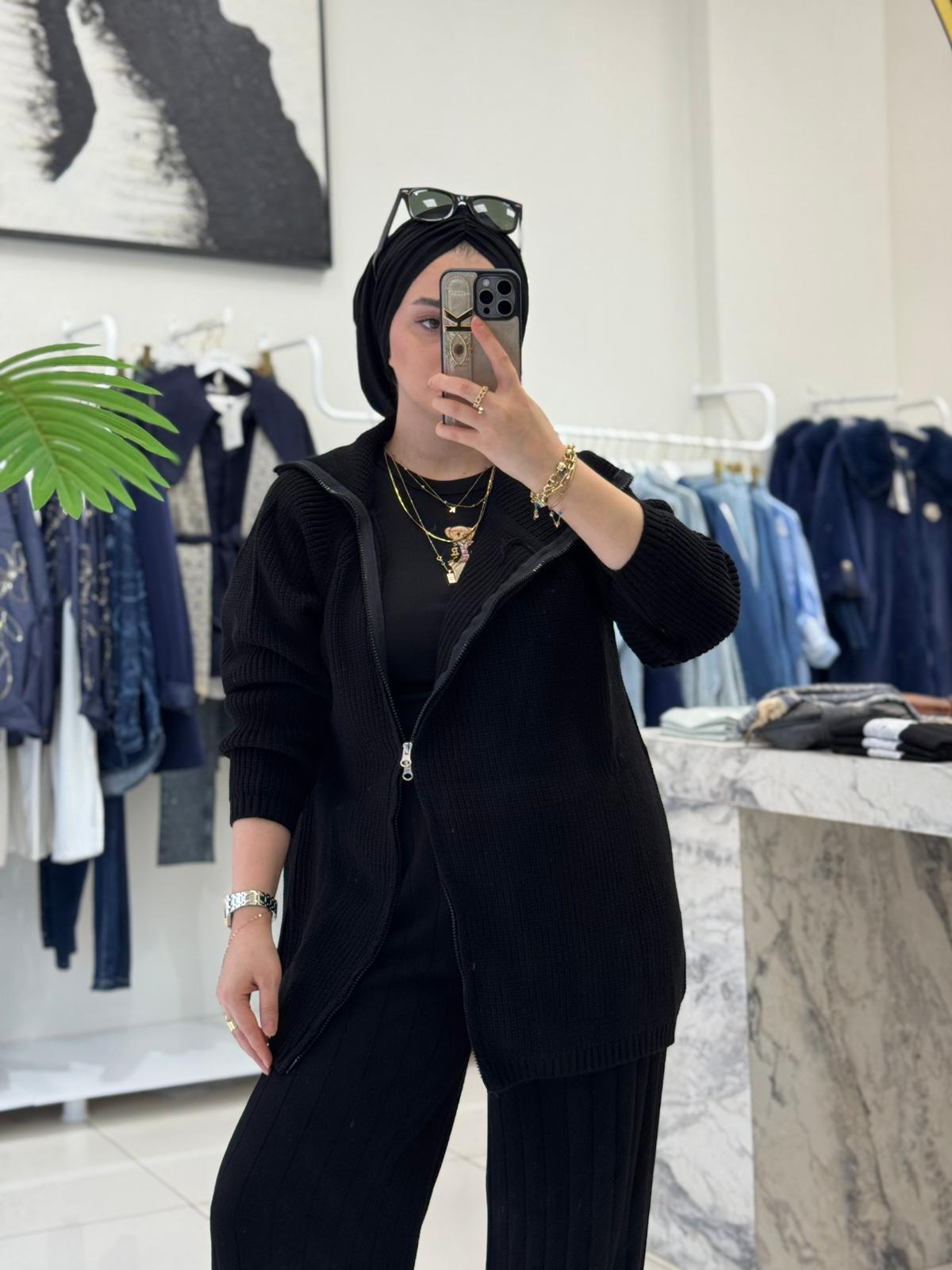 HırkaÇİFT FERMUAR DETAYLI HIRKA