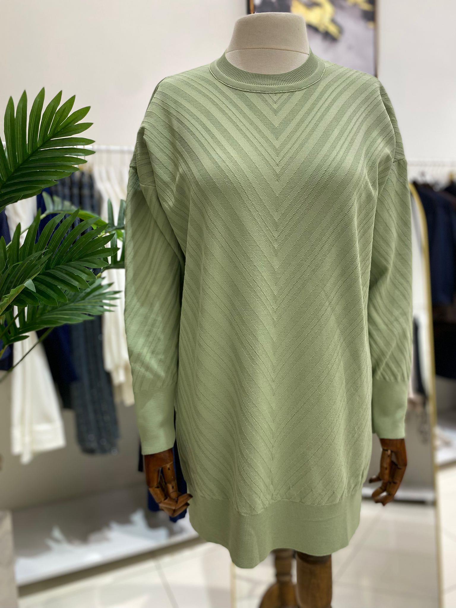 KazakDESENLİ BİSİKLET YAKA MERSERİZE TRİKO TUNİK 