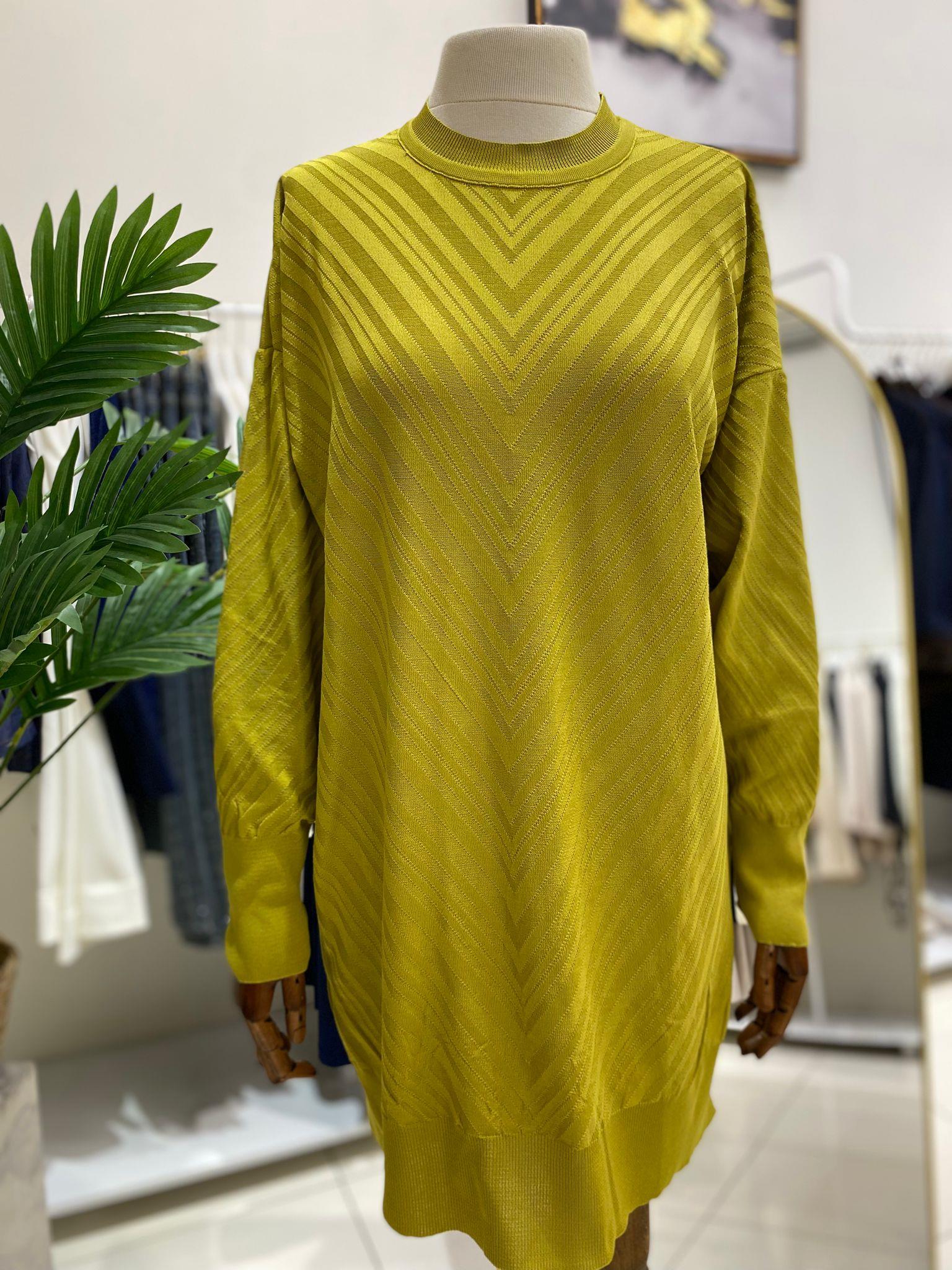 KazakDESENLİ BİSİKLET YAKA MERSERİZE TRİKO TUNİK 