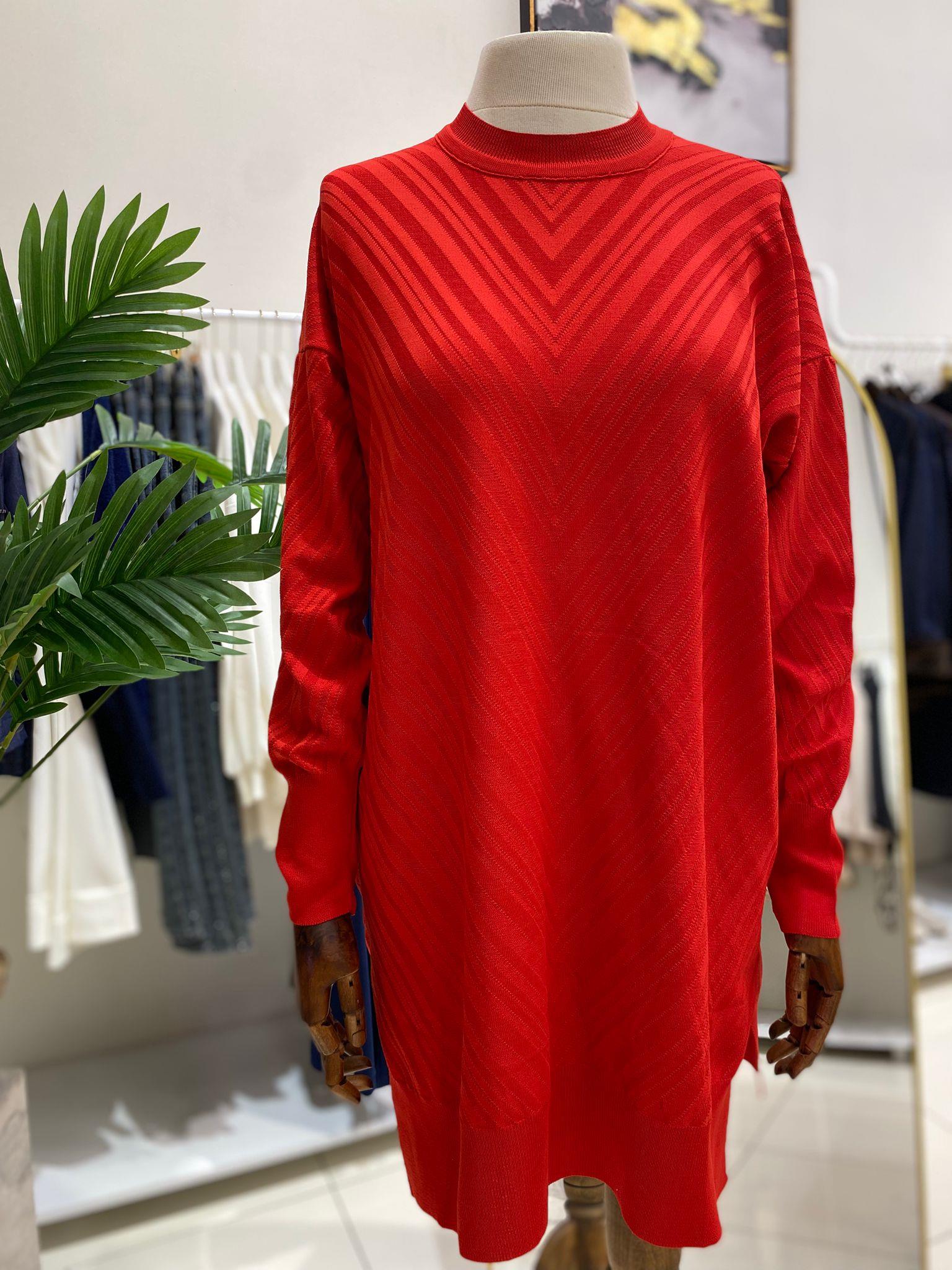 KazakDESENLİ BİSİKLET YAKA MERSERİZE TRİKO TUNİK 