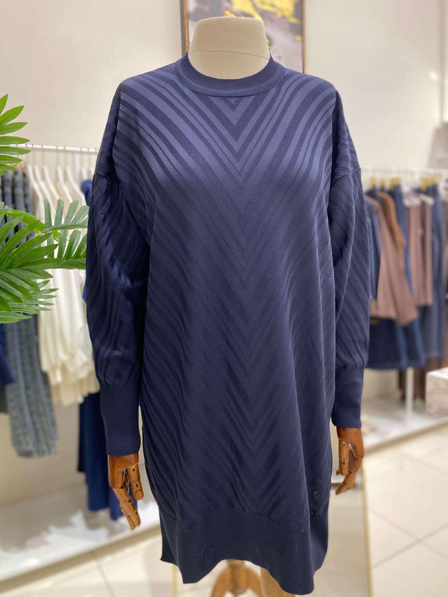 KazakDESENLİ BİSİKLET YAKA MERSERİZE TRİKO TUNİK 