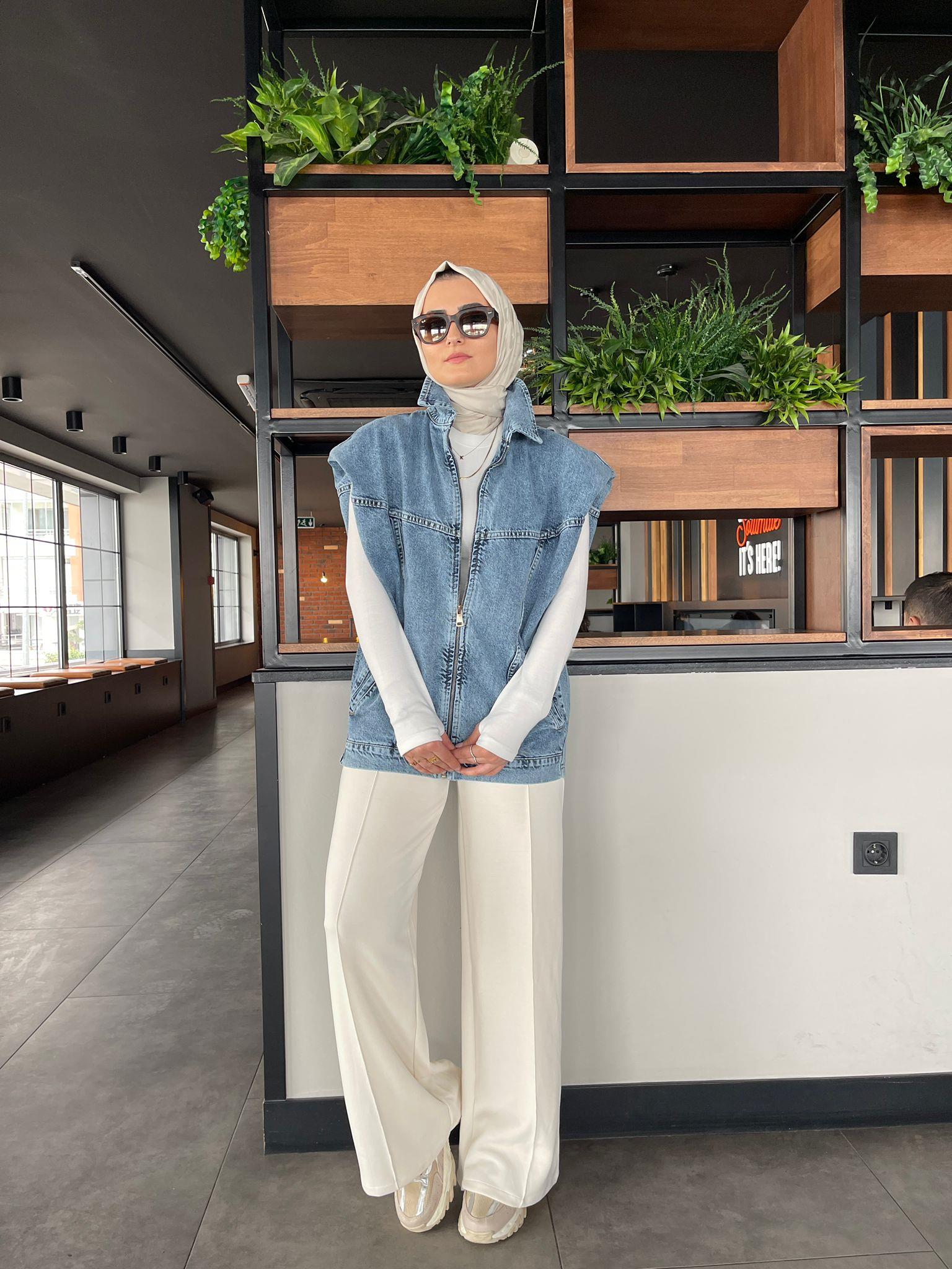 PantolonOYS. KUMAŞ ÖNDEN DİKİŞLİ TENSEL PANTOLON