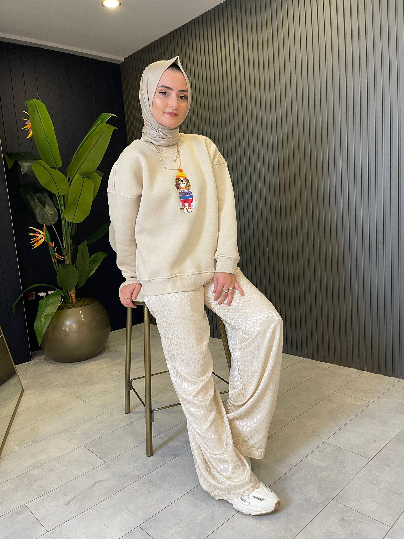 PantolonPAMUK SATEN DESENLİ PANTOLON