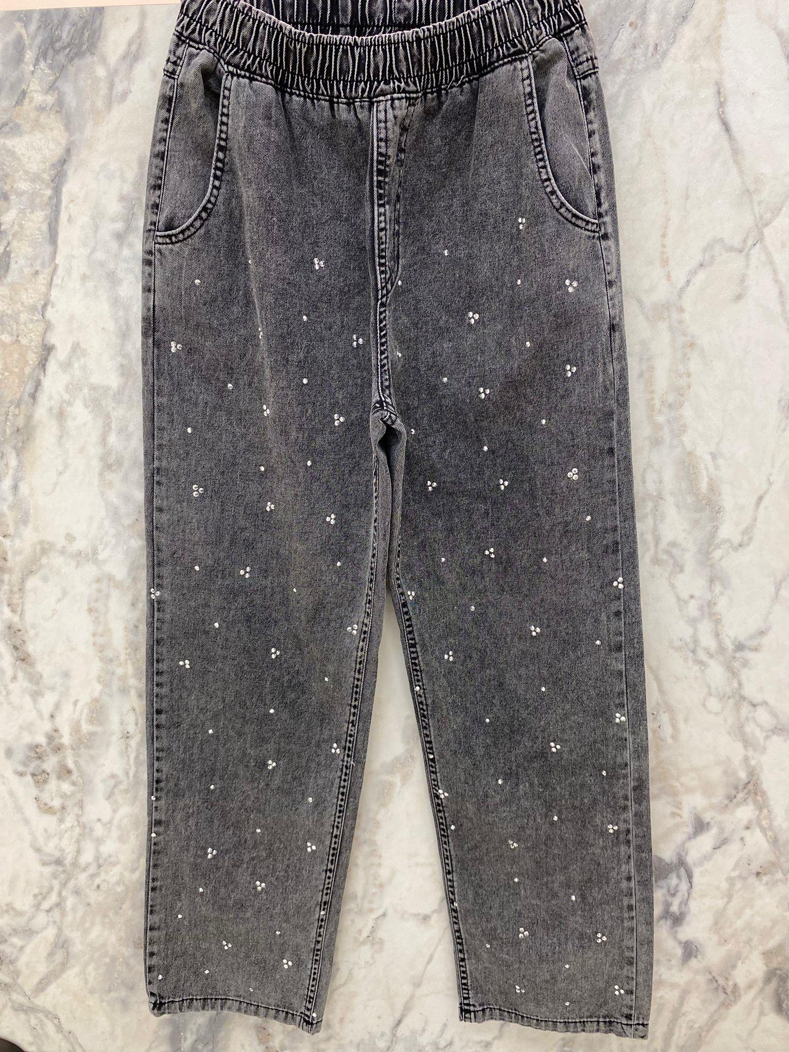 PantolonSERPME TAŞLI TENSEL DENİM PANTOLON