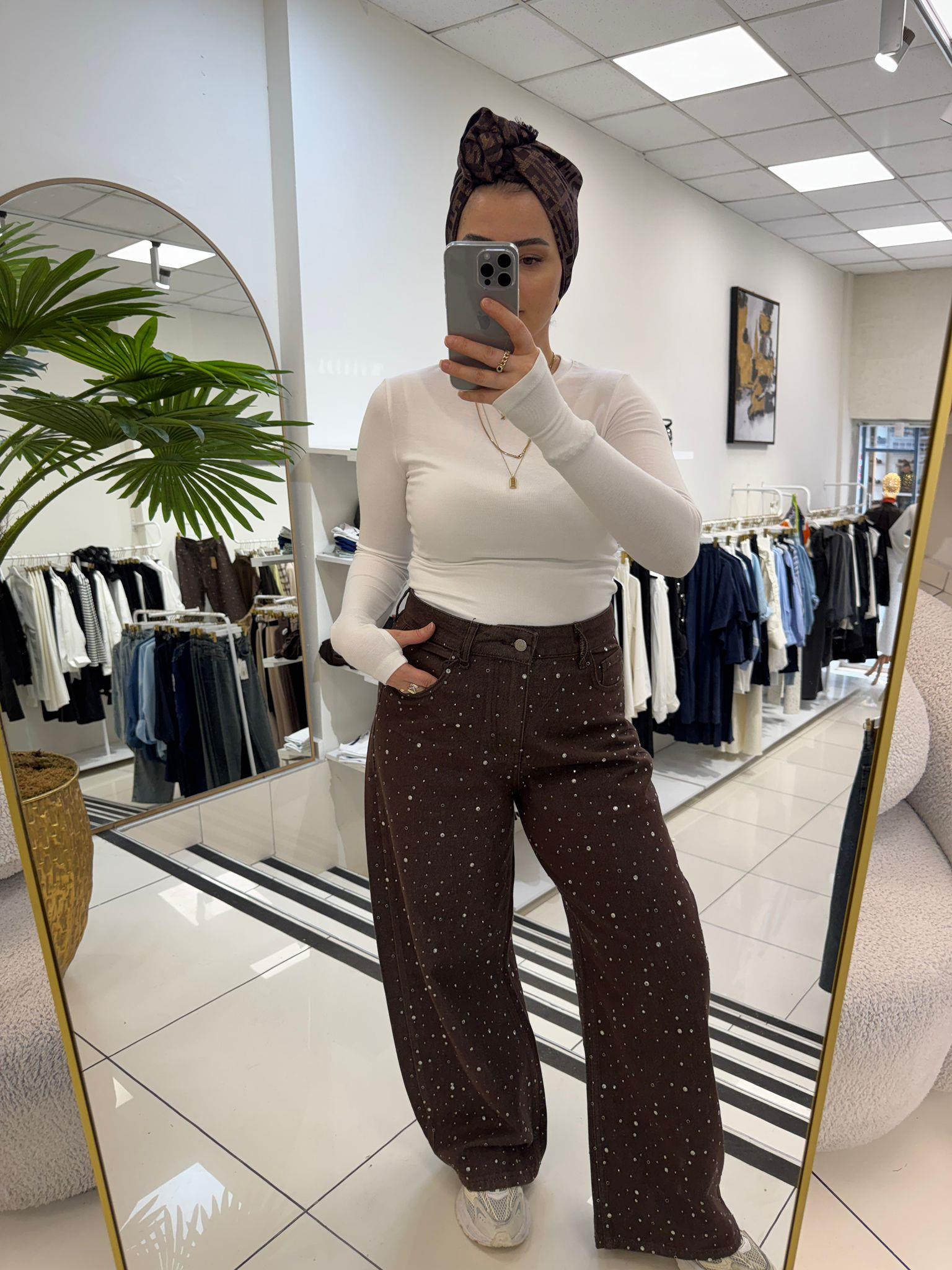 PantolonTAŞLI WİDE LEG JEAN