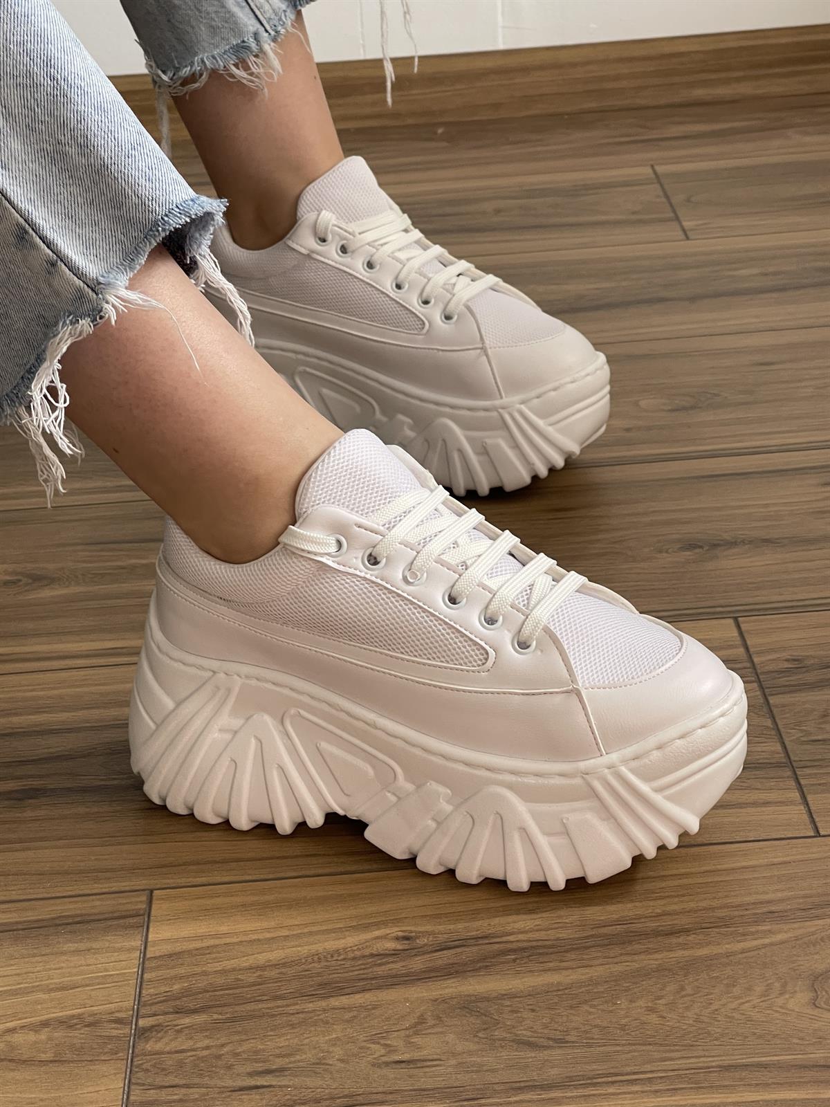 SPOR AYAKABI Kubra ShoesALBERTA  BEYAZ YÜKSEK TABAN SPOR AYAKKABI